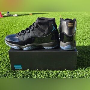 Jordan 11 gamma blue 2025 authentic 
 Black and Blue High-Top Sneakers